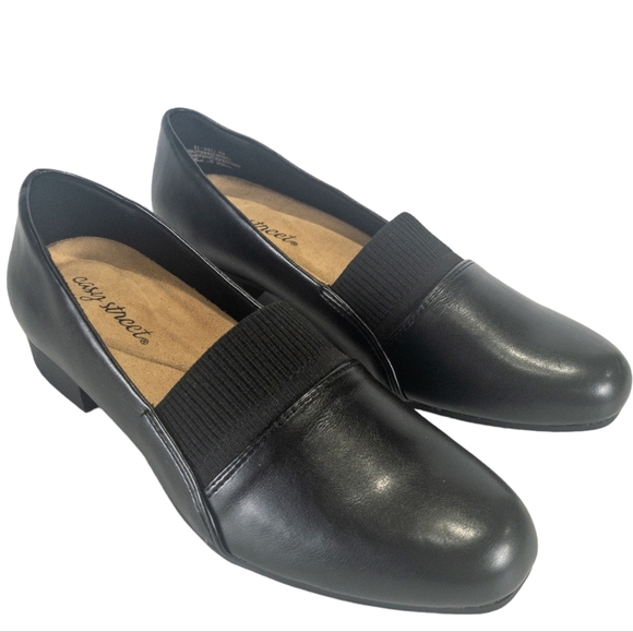 Easy Spirit Aba Flat Comfort Shoes Black -8 - Picture 2 of 4